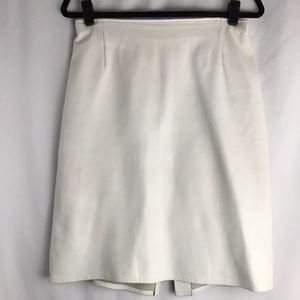 1980's Vintage Firenze Santa Barbara White Leather Pencil Skirt